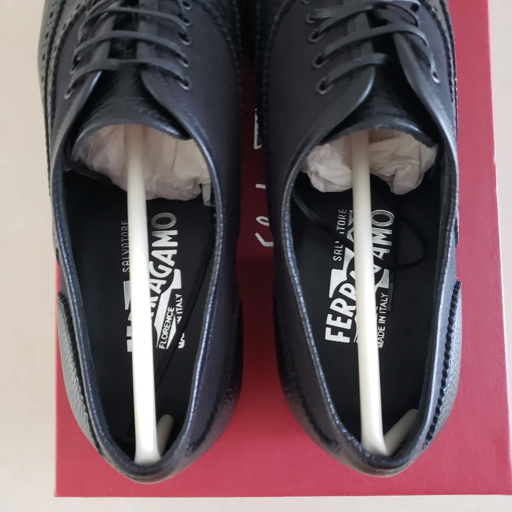 BNIB Salvatore Ferragamo Men's Dress Shoes - Black Size 7 - Picture 2 of 9